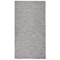 vidaXL Utomhusmatta plattvävd 80x150 cm brun och blå