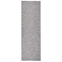 vidaXL Utomhusmatta plattvävd 80x250 cm brun och blå