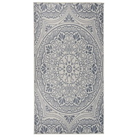 vidaXL Utomhusmatta plattvävd 80x150 cm blått tryck