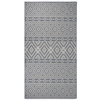 vidaXL Utomhusmatta plattvävd 80x150 cm blå ränder