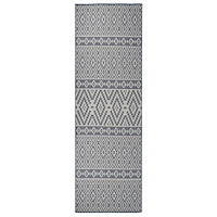 vidaXL Utomhusmatta plattvävd 80x250 cm blå ränder