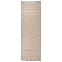 vidaXL Utomhusmatta plattvävd 80x250 cm brun ränder