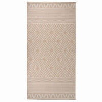 vidaXL Utomhusmatta plattvävd 100x200 brun ränder