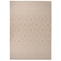 vidaXL Utomhusmatta plattvävd 120x170 cm brun ränder