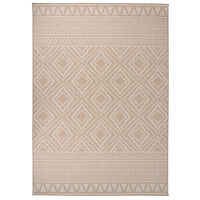 vidaXL Utomhusmatta plattvävd 120x170 cm brun ränder