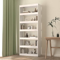 vidaXL Bokhylla/Rumsavdelare vit 80x30x199,5 cm massiv furu