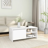 vidaXL Soffbord vit 102x50x45 cm konstruerat trä