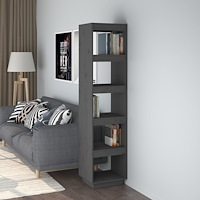 vidaXL Bokhylla/Rumsavdelare grå 40x35x167 cm massiv furu