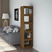 vidaXL Bokhylla/Rumsavdelare honungsbrun 40x35x167 cm massiv furu