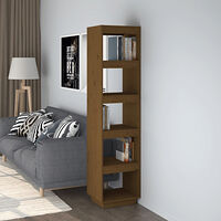 vidaXL Bokhylla/Rumsavdelare honungsbrun 40x35x167 cm massiv furu