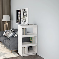 vidaXL Bokhylla/Rumsavdelare vit 60x35x103 cm massiv furu