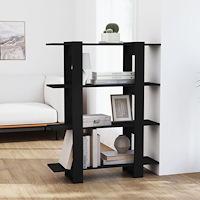 vidaXL Bokhylla/Rumsavdelare svart 100x30x123,5 cm
