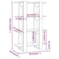 vidaXL Bokskåp/Rumsavdelare vit 80x30x123,5 cm