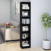 vidaXL Bokhylla/Rumsavdelare svart 40x30x198 cm