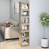 vidaXL Bokhylla/Rumsavdelare sonoma-ek 40x30x198 cm