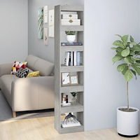 vidaXL Bokhylla/Rumsavdelare betonggrå 40x30x198 cm