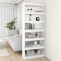 vidaXL Bokhylla/rumsavdelare vit 80x30x198 cm konstruerat trä
