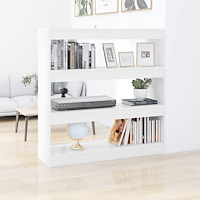 vidaXL Bokhylla/rumsavdelare vit 100x30x103 cm