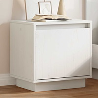 vidaXL Sängbord vit 40x30x40 cm massiv furu