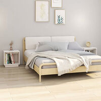 vidaXL Sängbord 2 st vit 40x30x40 cm massiv furu