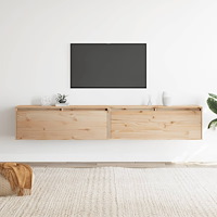 vidaXL Väggskåp 2 st 100x30x35 cm massiv furu