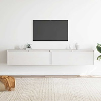 vidaXL Väggskåp 2 st vit 100x30x35 cm massiv furu