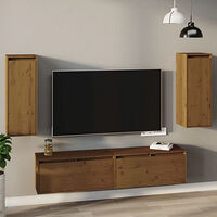 vidaXL Väggskåp 2 st honungsbrun 30x30x80 cm massiv furu