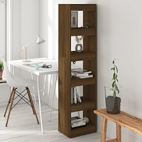 vidaXL Bokhylla/Rumsavdelare brun ek 40x30x166 cm