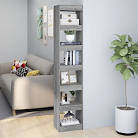 vidaXL Bokhylla/Rumsavdelare grå sonoma-ek 40x30x198 cm