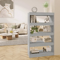 vidaXL Bokhylla/Rumsavdelare grå sonoma 80x30x135 konstruerat trä