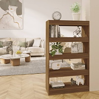 vidaXL Bokhylla/Rumsavdelare brun ek 80x30x135 cm konstruerat trä