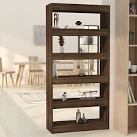 vidaXL Bokhylla/Rumsavdelare brun ek 80x30x166 cm konstruerat trä