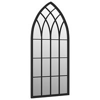 vidaXL Trädgårdsspegel svart 100x45 cm järn för utomhusbruk