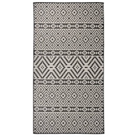 vidaXL Utomhusmatta plattvävd 80x150 cm svarta ränder