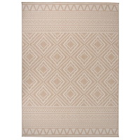 vidaXL Utomhusmatta plattvävd 200x280 cm brun ränder