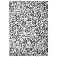 vidaXL Utomhusmatta plattvävd 120x170 cm blått tryck