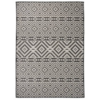 vidaXL Utomhusmatta plattvävd 120x170 cm svarta ränder