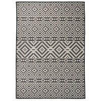 vidaXL Utomhusmatta plattvävd 120x170 cm svarta ränder