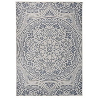 vidaXL Utomhusmatta plattvävd 140x200 cm blått tryck