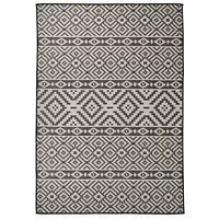 vidaXL Utomhusmatta plattvävd 140x200 cm svarta ränder