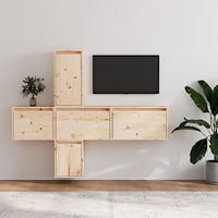 vidaXL Tv-bänk 5 st massiv furu