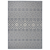 vidaXL Utomhusmatta plattvävd 120x170 cm blå ränder