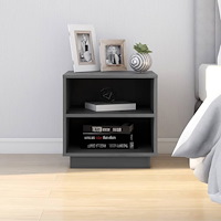 vidaXL Sängbord grå 40x34x40 cm massiv furu