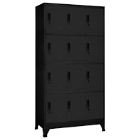 vidaXL Förvaringsskåp svart 90x45x180 cm stål