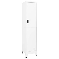 vidaXL Förvaringsskåp vit 38x45x180 cm stål