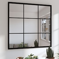 vidaXL Väggspegel svart 60x60 cm metall