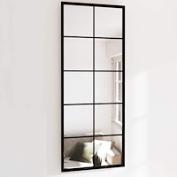 vidaXL Väggspegel svart 100x40 cm metall