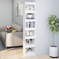 vidaXL Bokhylla/rumsavdelare vit 40x30x198 cm