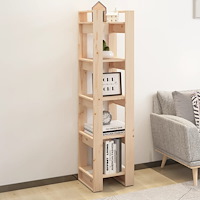 vidaXL Bokhylla/rumsavdelare 41x35x160 cm massiv furu