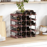 vidaXL Vinställ för 20 flaskor brun massiv furu